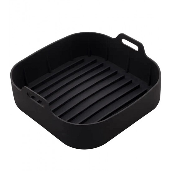 Forma 15cm Silicone Preta Quadrada Para Airfryer
